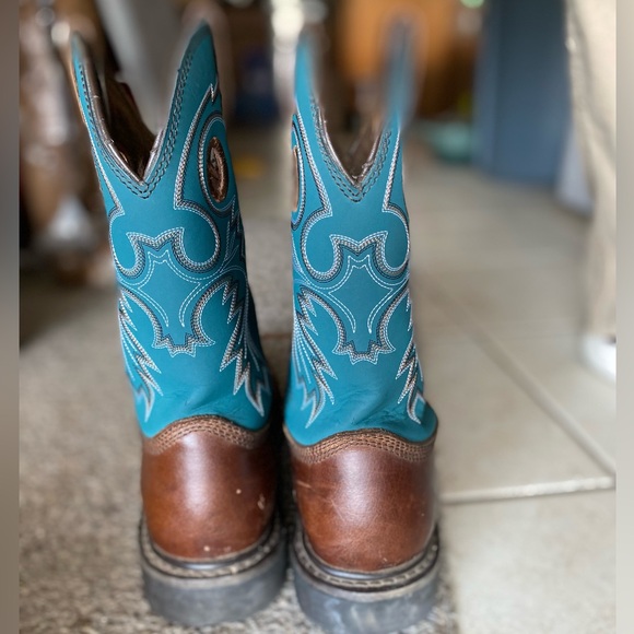 Brown and blue Men’s Cowboy Boots Size 10E - Picture 4 of 4